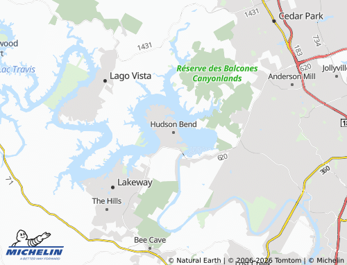 Carte MICHELIN Hudson Bend - ViaMichelin