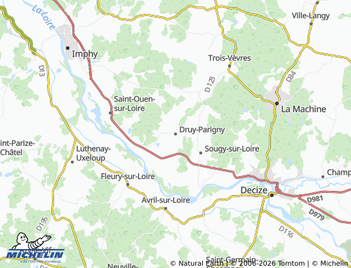 Carte MICHELIN Druy-Parigny - ViaMichelin
