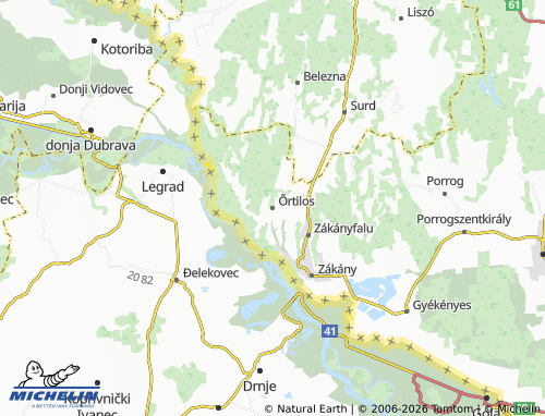 MICHELIN-Landkarte Őrtilos - ViaMichelin