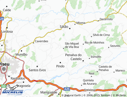 MICHELIN-Landkarte São Miguel de Vila Boa - ViaMichelin