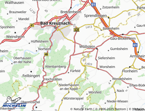 MICHELIN Frei-Laubersheim map - ViaMichelin