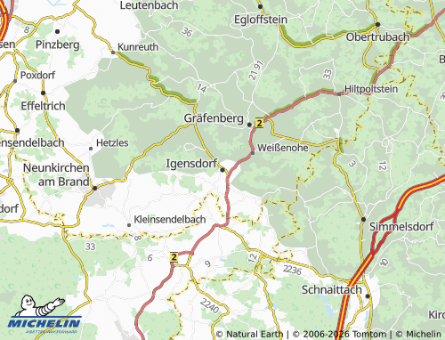 Mapa MICHELIN Igensdorf - ViaMichelin