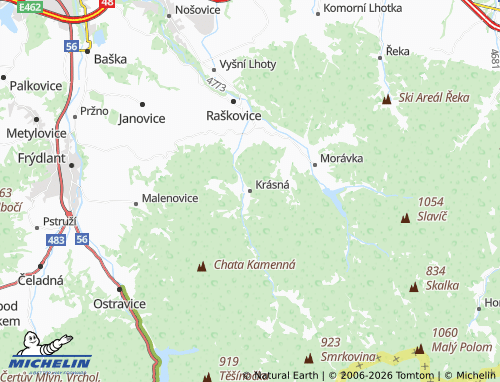 Mappa MICHELIN Krásná - ViaMichelin