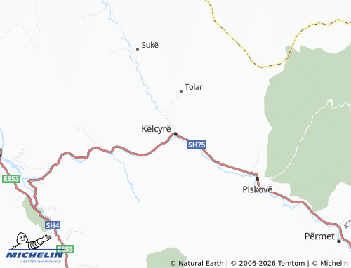 MICHELIN Këlcyrë map - ViaMichelin