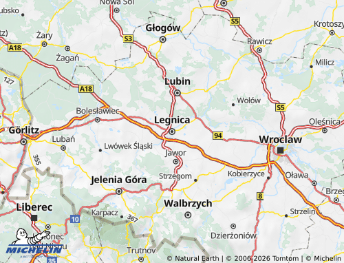 Mappa MICHELIN Legnica - ViaMichelin