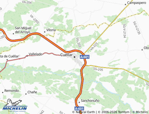MICHELIN Cuéllar map - ViaMichelin