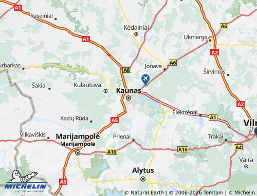MICHELIN Kaunas Region map - ViaMichelin