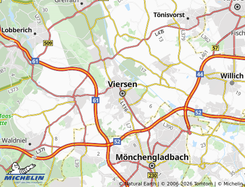 Carte MICHELIN Viersen - ViaMichelin