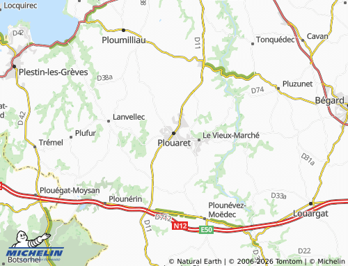 Mappa MICHELIN Plouaret - ViaMichelin