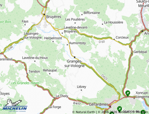 Mappa MICHELIN Granges-sur-Vologne - ViaMichelin