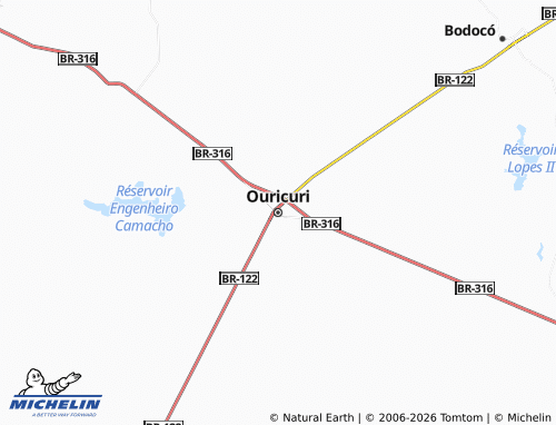 Carte MICHELIN Ouricuri - ViaMichelin