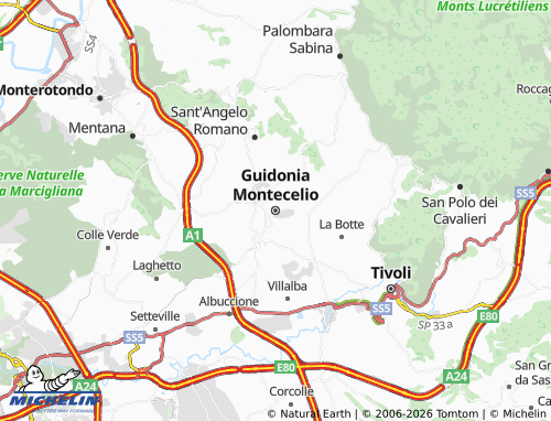 Kaart MICHELIN Guidonia Montecelio - ViaMichelin