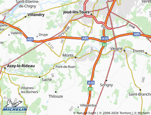 Carte MICHELIN Monts - ViaMichelin