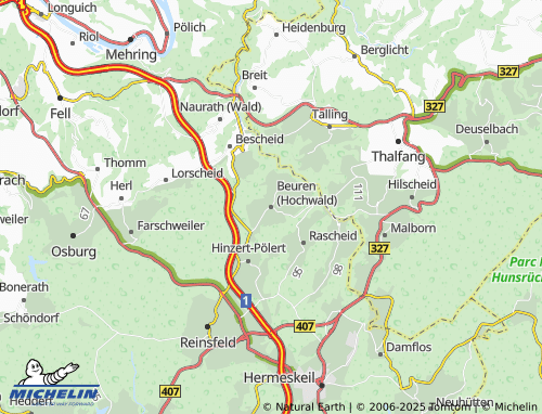 MICHELIN Beuren (Hochwald) map - ViaMichelin