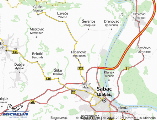 Mapa MICHELIN Tabanović - ViaMichelin