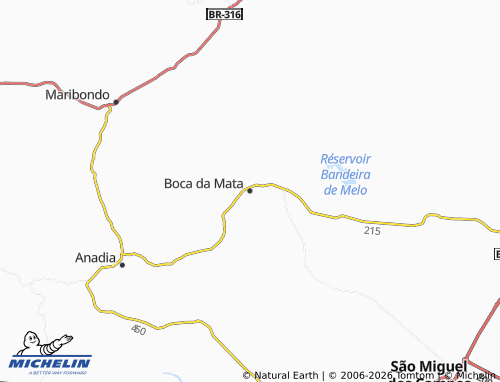 Mapa MICHELIN Boca da Mata - ViaMichelin
