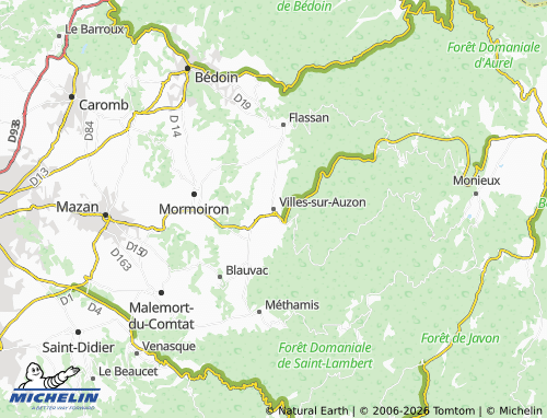 Carte MICHELIN Villes-sur-Auzon - ViaMichelin