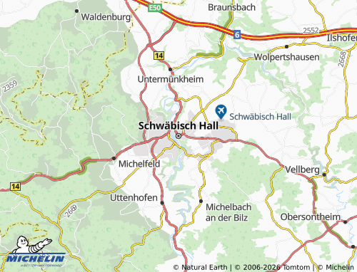 Mapa MICHELIN Schwäbisch Hall - ViaMichelin