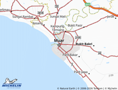 Mapa MICHELIN Muar - ViaMichelin