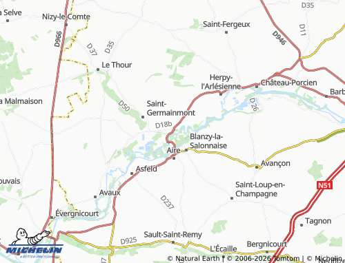 Mapa MICHELIN Gomont - ViaMichelin