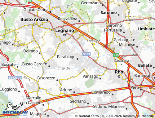 Carte MICHELIN Parabiago - ViaMichelin