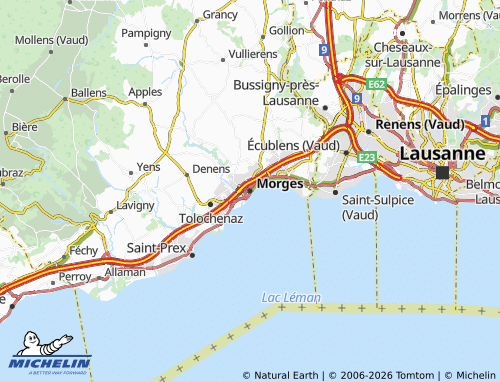 Carte MICHELIN Morges - ViaMichelin