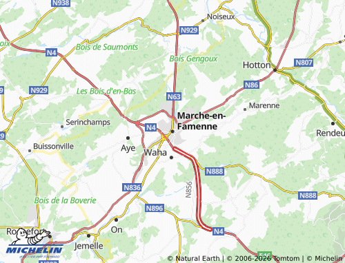 Kaart MICHELIN Marche-en-Famenne - ViaMichelin