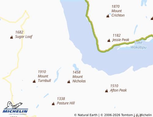 Mapa MICHELIN Mount Nicholas - ViaMichelin