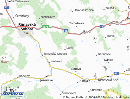 MICHELIN Sútor map - ViaMichelin