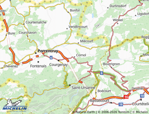 Mapa MICHELIN Cornol - ViaMichelin