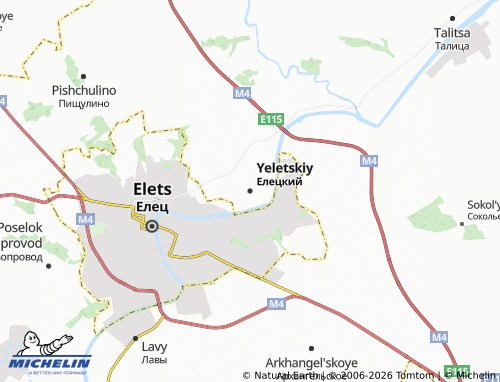 Carte MICHELIN Yeletskiy - ViaMichelin