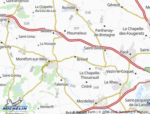 MICHELIN Breteil map - ViaMichelin