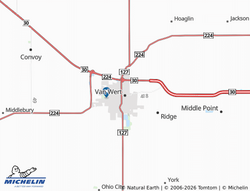 Carte MICHELIN Van Wert - ViaMichelin