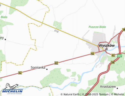 MICHELIN Ostrowy map - ViaMichelin