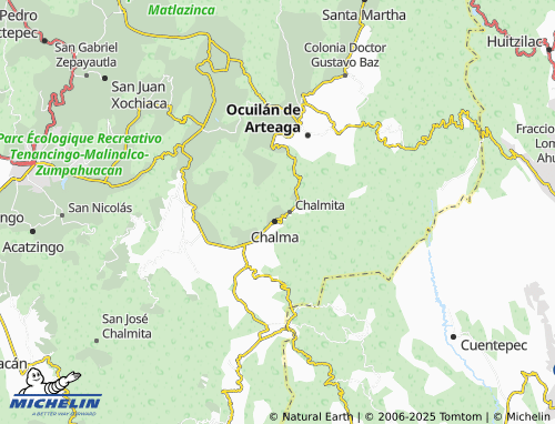 Mapa MICHELIN Las Guitarras, Malinalco - ViaMichelin