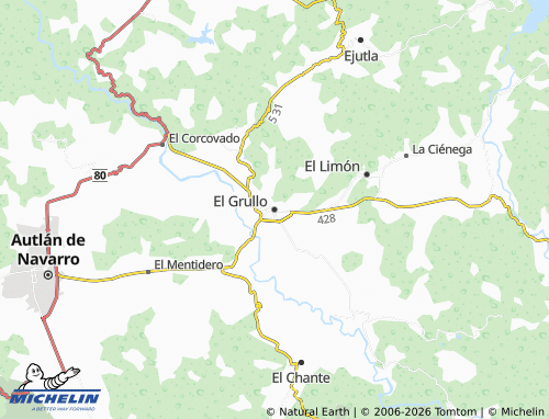 Kaart MICHELIN El Grullo - ViaMichelin