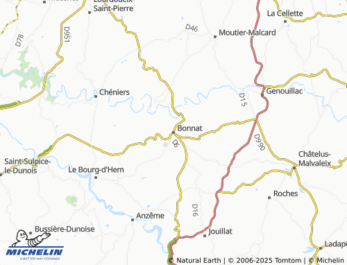 MICHELIN Bonnat map - ViaMichelin
