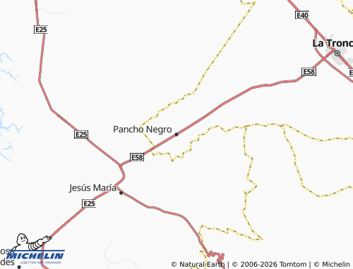 MICHELIN Pancho Negro map - ViaMichelin