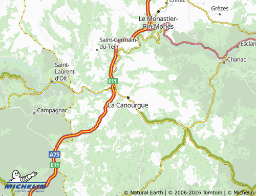 MICHELIN La Canourgue map - ViaMichelin