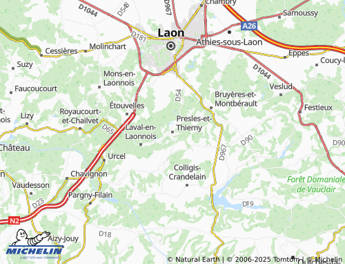 MICHELIN Presles-et-Thierny map - ViaMichelin
