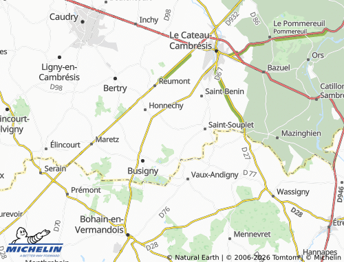 MICHELIN Escaufourt map - ViaMichelin