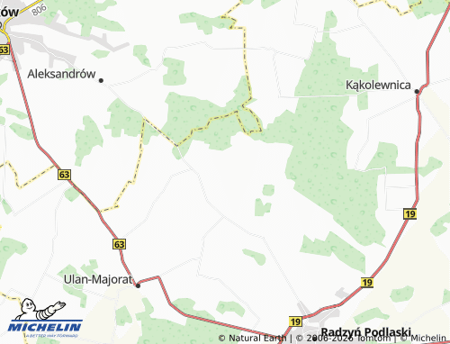 MICHELIN Zakrzew map - ViaMichelin