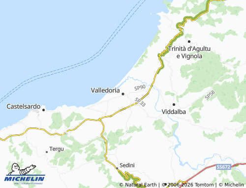 Carte MICHELIN Valledoria - ViaMichelin