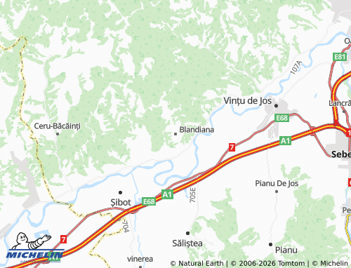 Mappa MICHELIN Blandiana - ViaMichelin
