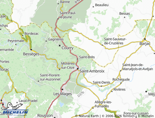 Mappa MICHELIN Saint-Brès - ViaMichelin