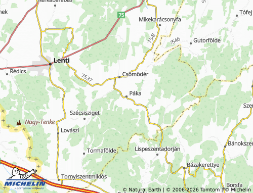 Mapa MICHELIN Páka - ViaMichelin