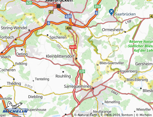 Carte MICHELIN Kleinblittersdorf - ViaMichelin