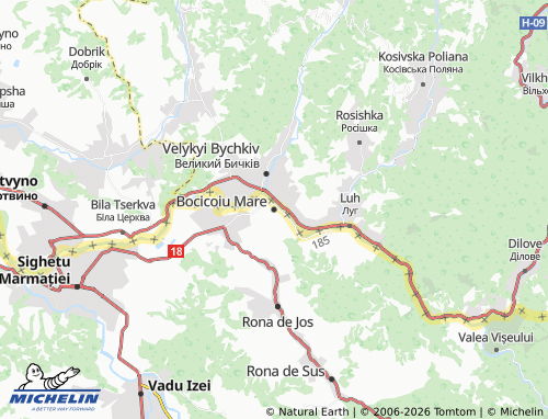 MICHELIN Bocicoiu Mare map - ViaMichelin