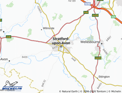 MICHELIN Stratford-upon-Avon map - ViaMichelin