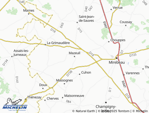 MICHELIN Mazeuil map - ViaMichelin